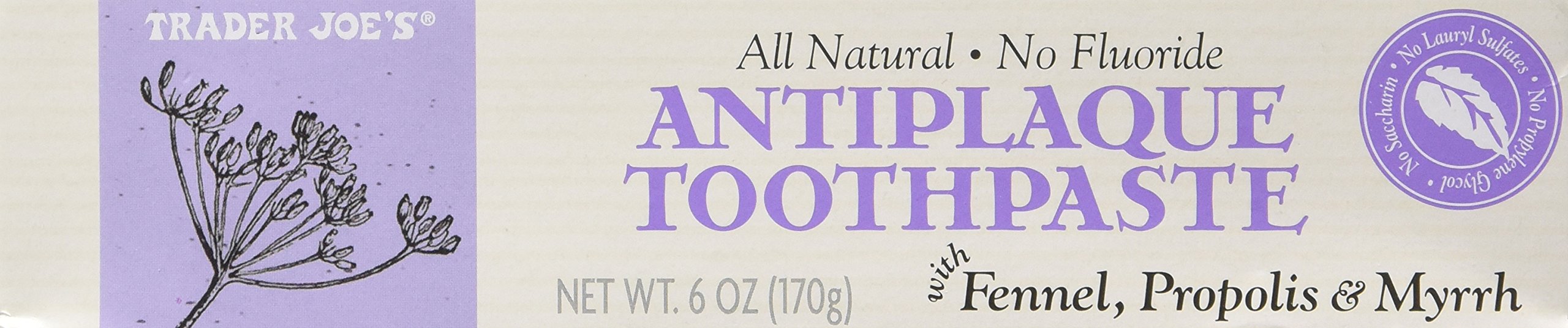 Trader Joe's Antiplaque Toothpaste with Fennel, Propolis