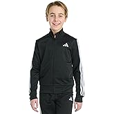 adidas Big Kid 3-Stripe Zip Front Iconic Tricot Jacket