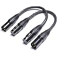 XLR to XLR Microphone Cable, 3-Pin Female to 3-pin Male Balanced Shielded XLR Cable (6in)