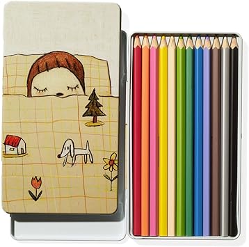 Amazon 奈良美智 ならよしとも Yoshitomo Nara カラーペンシルセット 色鉛筆 鉛筆 セット Set ペン Dream Time 女の子 現代アート ステーショナリー 文房具 文具 色鉛筆 文房具 オフィス用品