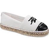 Karl Lagerfeld Womens Millicent Flat Espadrille Slip on Flat with Logo
