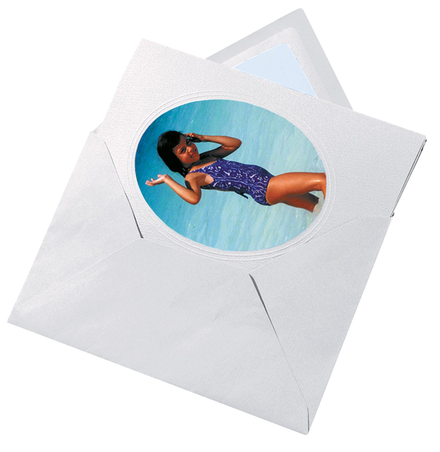 Folia - Passepartouts with Oval Cut-Outs, 3 Cards (220 g/m²) and Envelopes - Ideal for Invitations, Greeting Cards or Greeting Cards