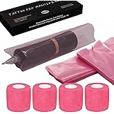 MIUXIA Pen Machine Cover Grip Tape Wrap 200Pcs Large Tattoo Pen Covers Pink and 4Pcs Tattoo Grip Wrap Combination Grip Tattoo