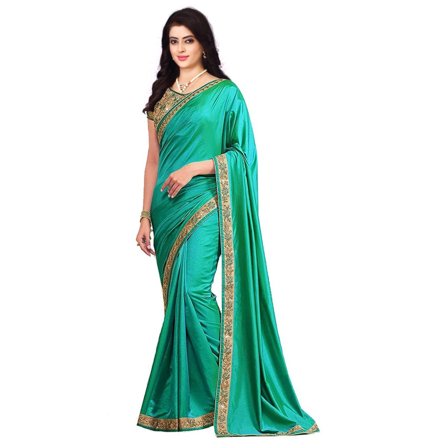 om sai latest creation silk saree with blouse piece