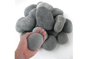 Quibbay 5 lbs Mexican Beach Pebbles, 2-3 Inch Decorative River Rocks for Fish Tank Aquarium Fountain, Decorative Pebbles for Garden Landscaping, Home Décor, Outdoor Paving Walkways Pathways Backyard