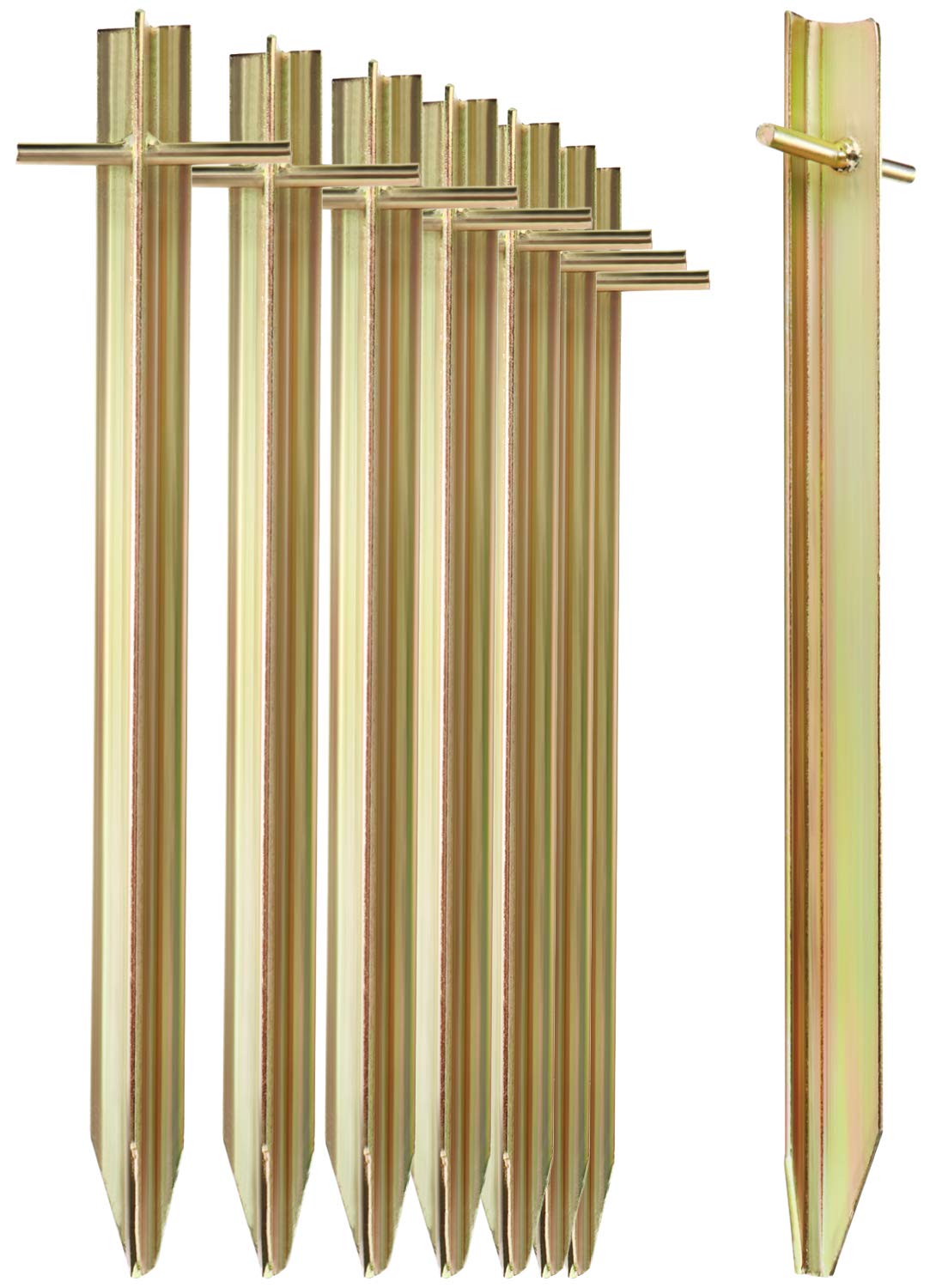 COM-FOUR® 8x tent pegs made of steel - long and robust pegs with T-profile for camping and outdoors - ideal for normal and hard ground