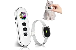 CHUPOLIK Ultra-Small Cat Shock Collar, Ultra-Light & Thin Cat Training Collar with 1300ft Remote, Tailored for Cats & Small Dogs, 198-Level Precise Control, Waterproof, Rechargeable (Beige)