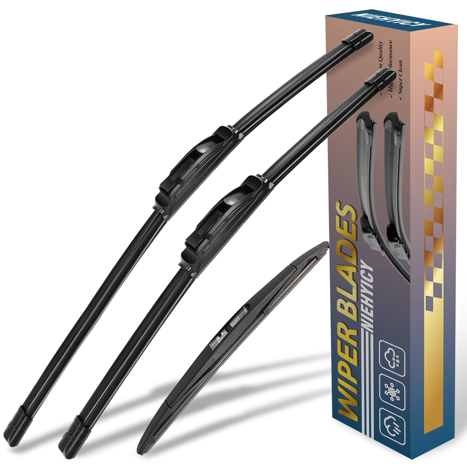 Photo 1 of 3Pcs Windshield Wiper Blades for Suzuki SX4 2007 2008 2009 2010 2011 2012 2013, Original Equipment Replacement Automotive Windshield Wiper Blades for My Car- 26"/14"/10" (Set of 3) U/J HOOK