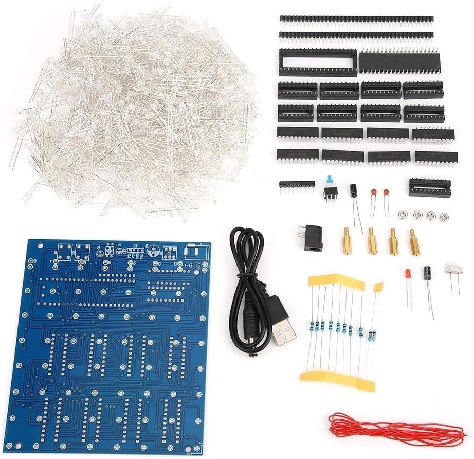 3D Led Cube Light DIY Kit, Lamp Squared LED 8x8x8 Electronic Toy for Children Teenagers Learning Gift(Blue) - Image 3