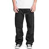 Volcom Mens Frickin Relaxed Chino Pant – Slant Pockets, Dual Back Pockets with Button Closure, 18" Leg Opening