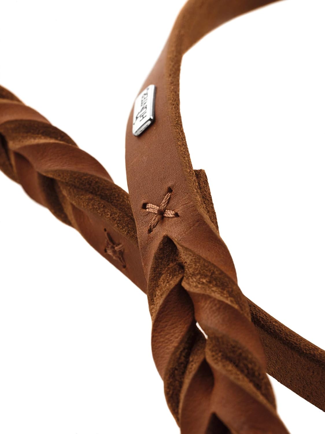 HUNTER Training leash Solid Education, 13/200 Soft genuine cow leather, cognac, X-Small - Image 3
