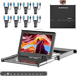 Rack Mount KVM w/15.6'' LCD Monitor, Arvitek 8 Port