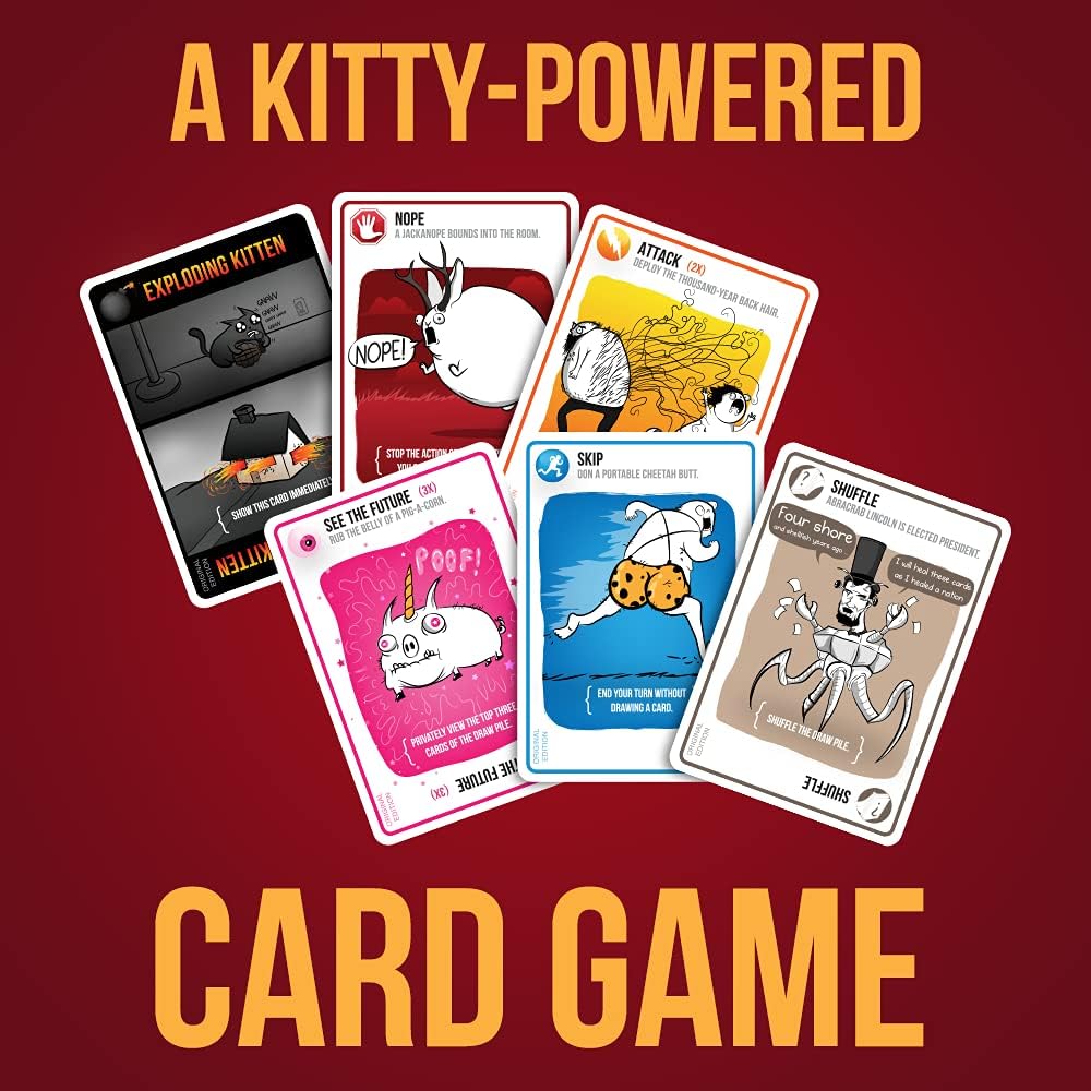 Exploding Kittens - A Russian Roulette Card Game, Easy Family-Friendly Party Games - Card Games for Adults, Teens & Kids - 2-5 Players: Toys & Games