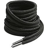 VSUDO 2 Pairs Round Boot Laces, 5/32" Outdoor Work &amp; Hiking Shoe Laces for Boots