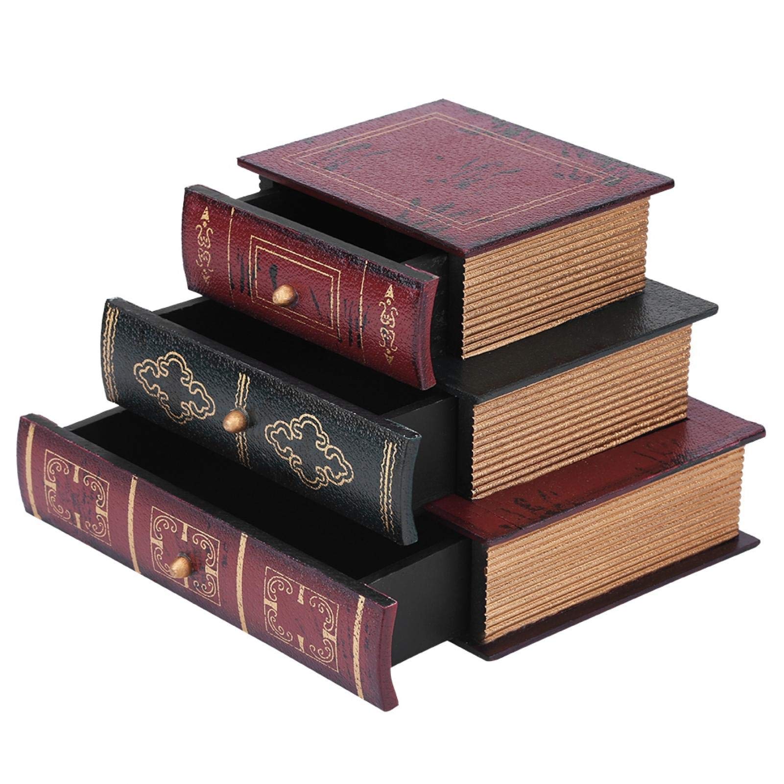 jewelry storage boxFake Book Box Storage Decorative Book Storage Box Vintage Home Office Shelf Decoration Decorative Bookends Book Shelf Holder Stoppers Hidden Secret Storage Box Set