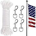 Amazon.com : Flag Pole Rope Kit - 100ft Flag Pole Halyard Rope 1/4 ...