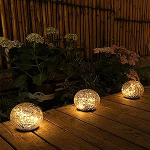 30LED-12CM Solar Buried Light Outdoor Cracked Glass Ball Garden Light Waterproof IP65 Decorated Patio Lawn Stairs Underground Lamp