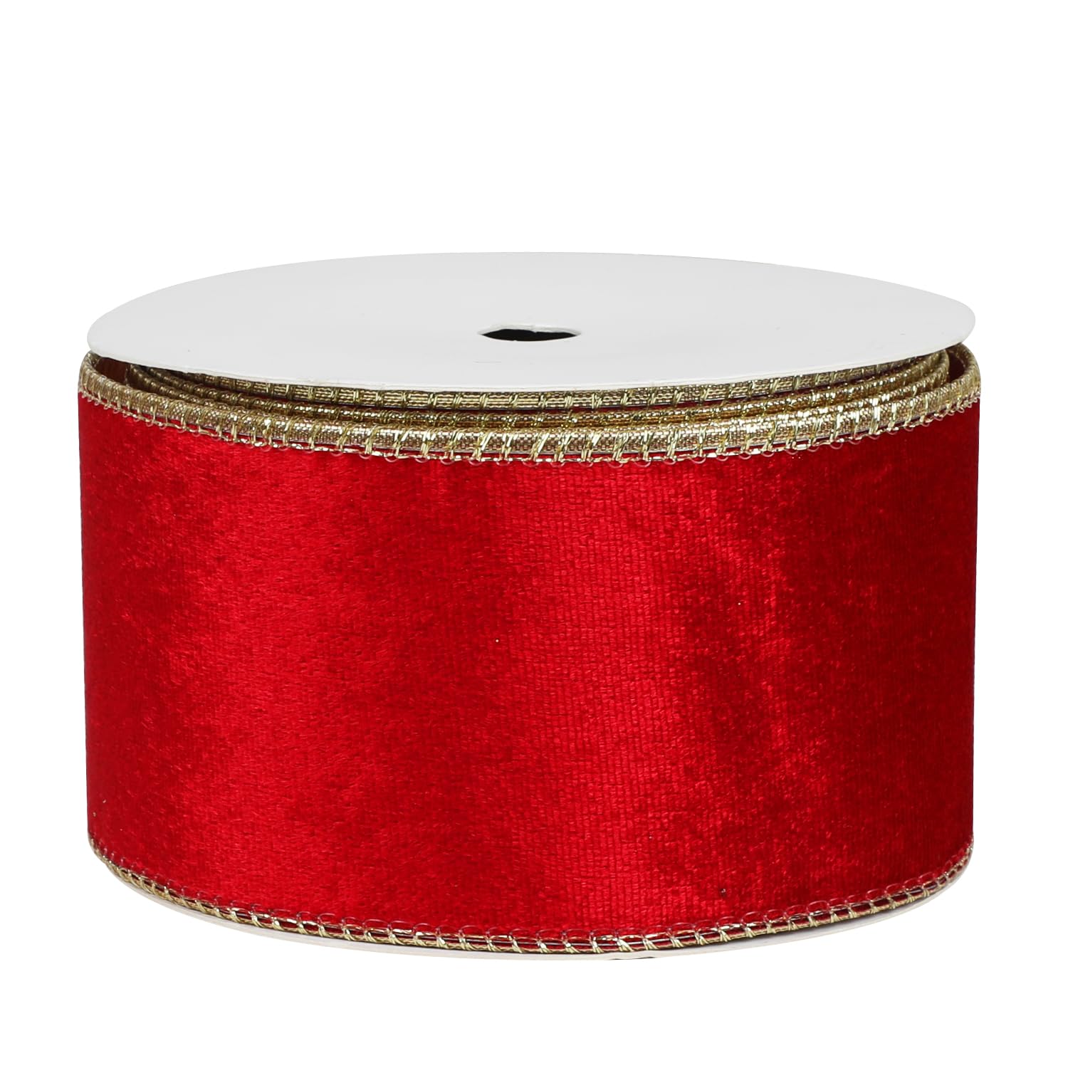 VEYLIN Red Satin Ribbon 63mm, 9m(10 Yards) Double Sided Solid Colors Velvet Ribbon for Christmas Tree Decoration DIY Craft