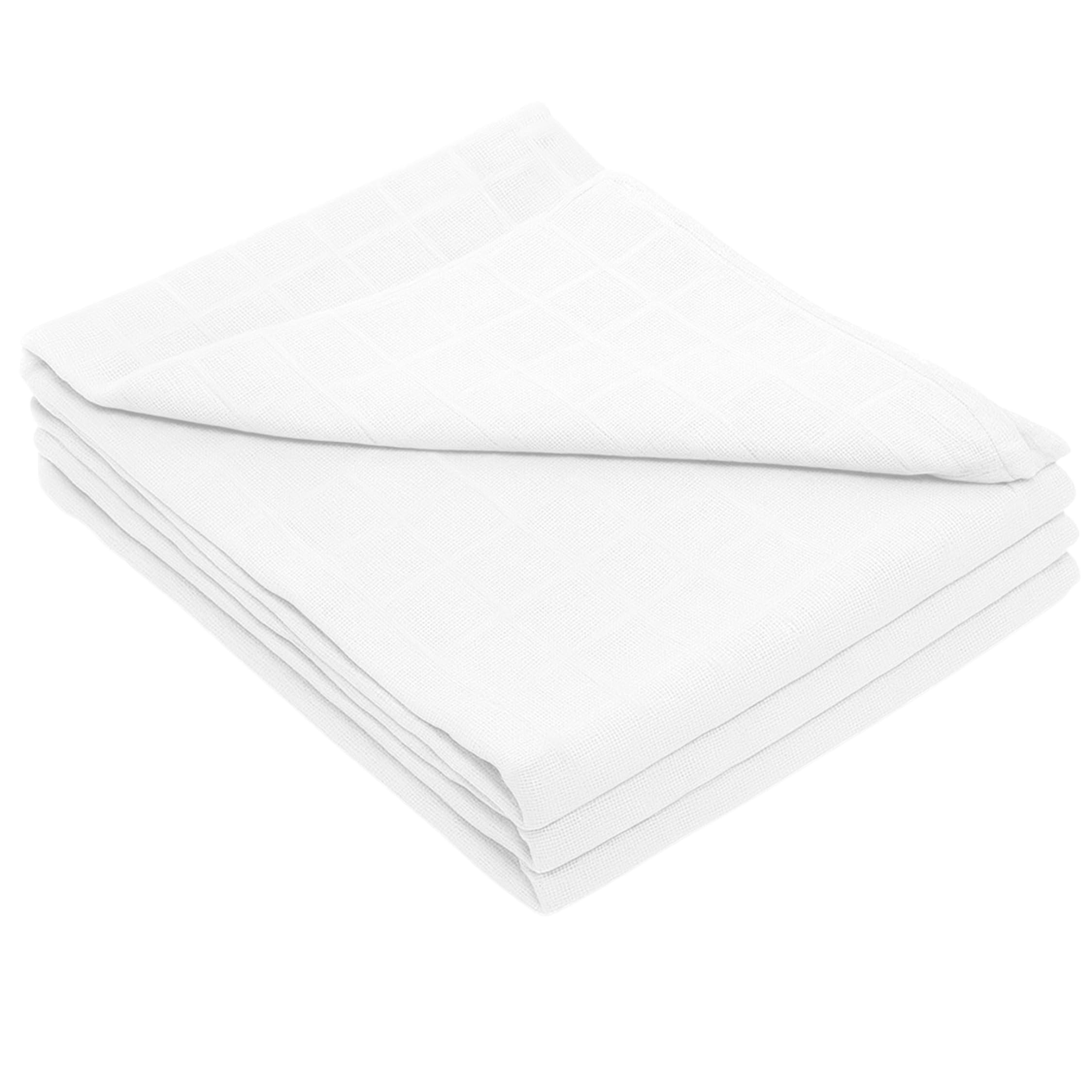 Baby Togs Muslin Cloths for Baby, Baby Muslin Squares, Burp Cloths for Boys and Girls White 3 Pack