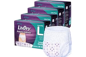 TYE MEDICAL Livdry L Adult Diapers Women Overnight, Ultimate Max Absorbency, All Day or Night Protection, Large (60 Count)