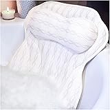 Bath Pillow Luxury Bathtub Pillow, Ergonomic Bath Pillows for Tub Neck and Back Support, Bath Tub Pillow Rest 3D Air Mesh Bre