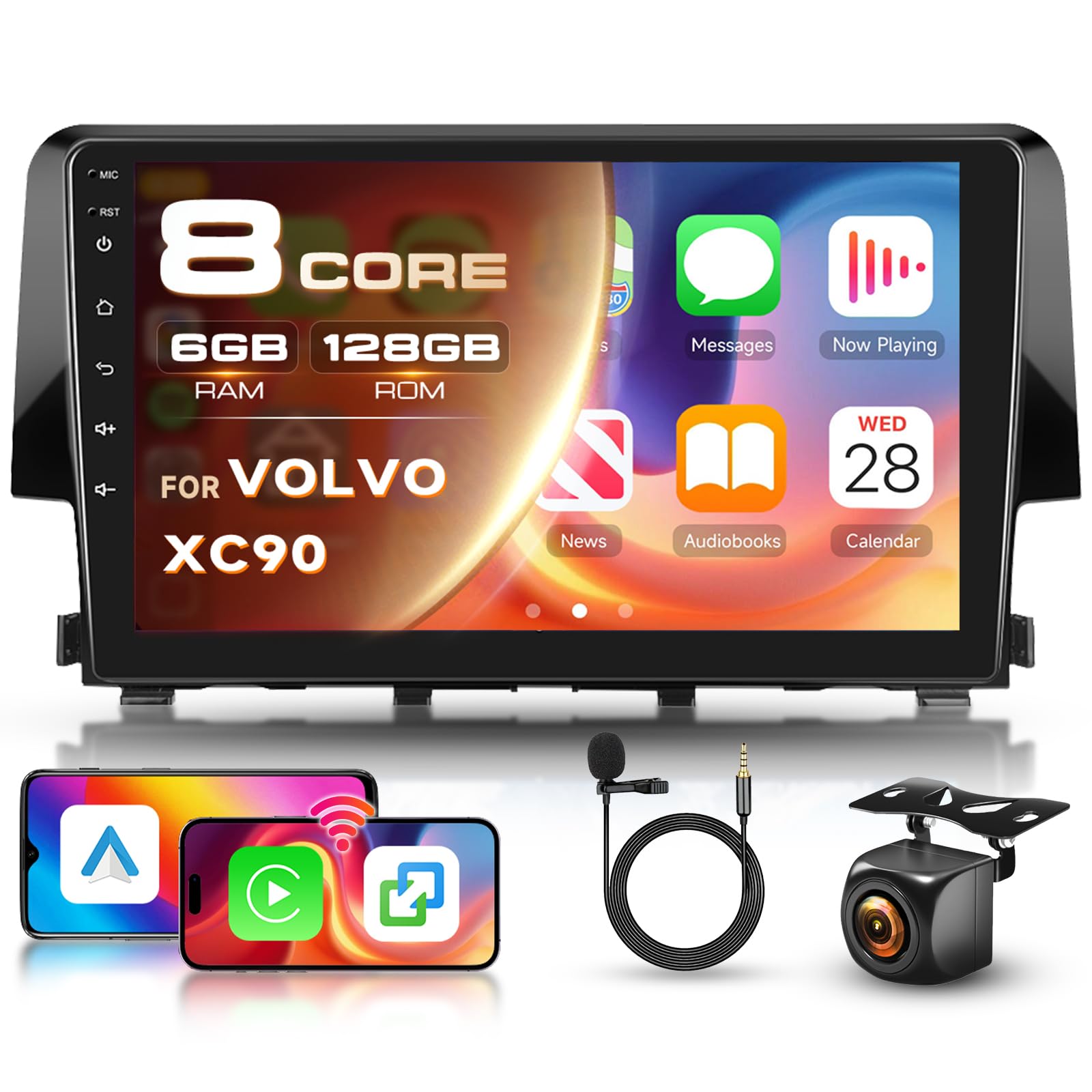 Photo 1 of 8 Core 6G 128G for Honda Civic 2016-2021 Radio Android 9 Inch Touchscreen Wireless Carplay Android Auto, Driauto Car Stereo for Honda Upgrade Bluetooth DSP GPS Navigation WiFi FM/RDS Backup Camera
