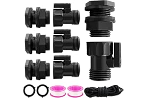 Rain Barrel Spigot Kit 4 Kit Water Hose Shut-Off Ball Valve Plastic Garden Hose Shut Off Valve+3/4 GHT Rain Barrel Bulkhead F