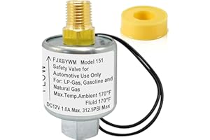 FJXBYWM Solenoid Valve, Propane 12v Solenoid Fuel Lock Off Valve Lock off Lpg Liquid Vapor Gas 1/4" NPT, 180° Fitting – For LPG Liquid/Vapor, Natural Gas, Diesel, Gasoline, Air Systems. Max 312.5 PSI.
