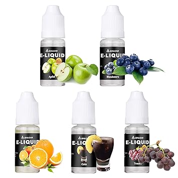 Salcar® E-Liquid 0,0mg Nikotin, 1er Pack (5x 10ml) für E-Zigarette, Apfel, Trauben, Orange, Blaubeere ,Cola