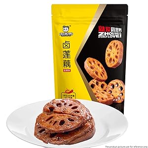 Vegetarian Snacks, Braised Lotus Root Product of Zhou HeiYa, Vacuum Packaging, Casual Snacks Made of Lotus Root, Ready to Eat in the Bag, No Preservatives, Spicy and Delicious, 5.6 oz/Bag