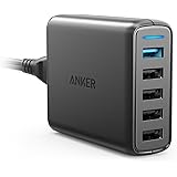 Anker Quick Charge 3.0 51.5W 5-Port USB Wall Charger, PowerPort Speed 5 for Galaxy S10/S9/S8/edge/Plus, Note 8/7, LG G4/G5, HTC One M9/A9, Nexus 9, with PowerIQ for iPhone Xs/Max/XR/X, iPad, and More