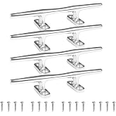 Thorn Boat Dock Cleats, 316 Stainless Steel Marine Cleat with Screws - 4 Inch Heavy-Duty Open Base Design for Boat Deck, Yacht, Pontoon &amp; Dock, Pack of 4