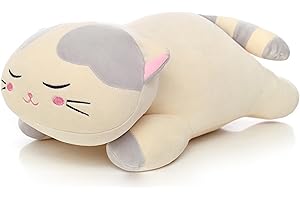 Lazada Kids Pillow Stuffed Animal Cat Plush Pillows Soft Kitty Gifts for Toddlers and Girls 22 Inches Gray