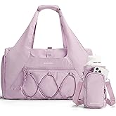 BAGSMART Gym Bag for Women, Lightweight Duffel Bag with Shoe Compartment, Weekender Bags with Wet Pocket, Workout Yoga Tote Bag for Women, Purple