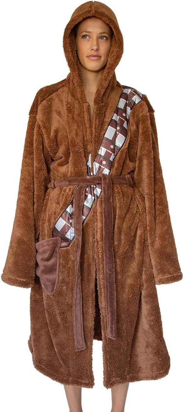 Star Wars Chewbacca Hooded Bathrobe for Adults, Black