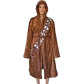 Ukonic Star Wars Chewbacca Hooded Bathrobe for Men/Women | Soft Plush Spa Robe for Adults | Lightweight Fleece Shower Robe Wi