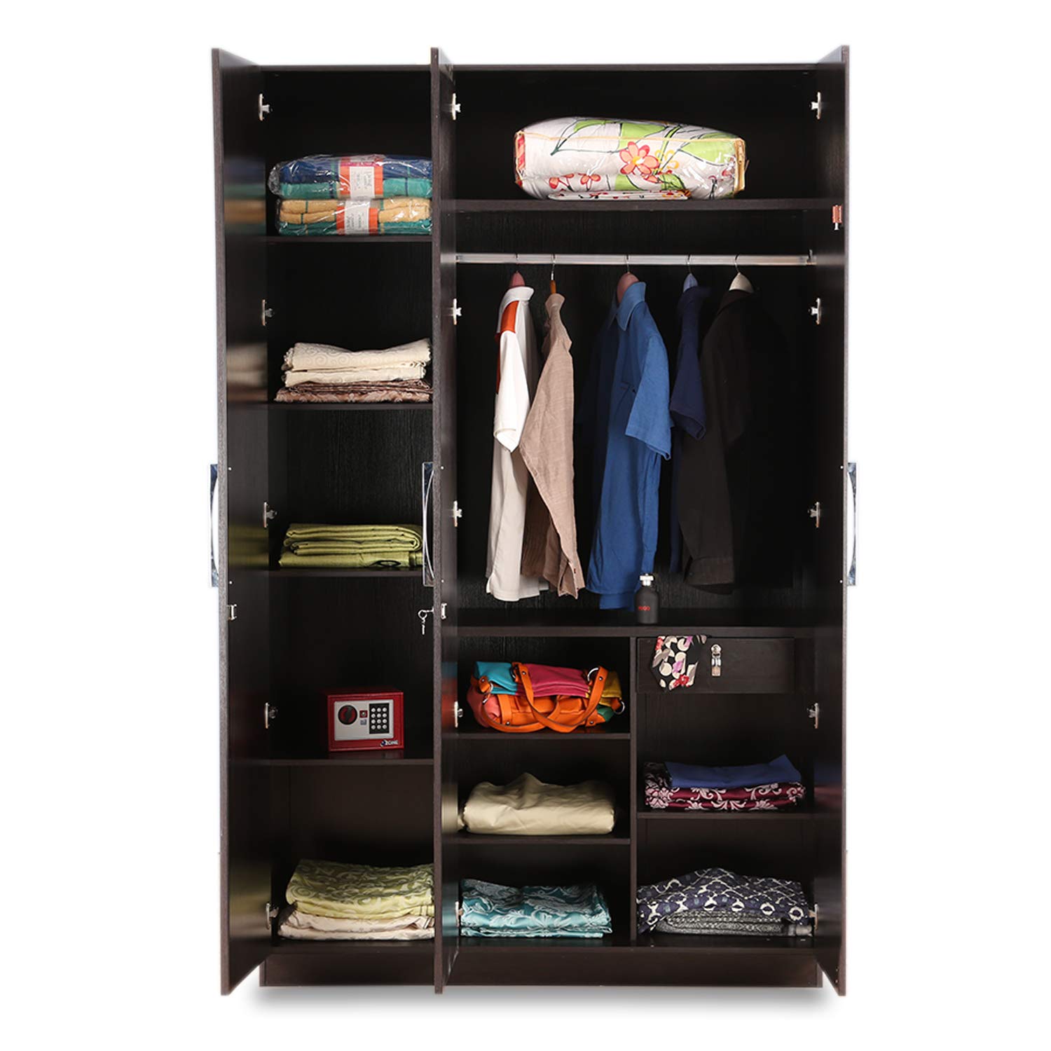 Hometown Mozart Particle Board 3 Door Wardrobe Standard Size