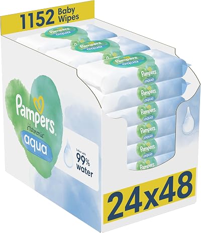 Pampers Harmonie Aqua Baby Wipes Plastic Free 24 Packs 48 Wipes