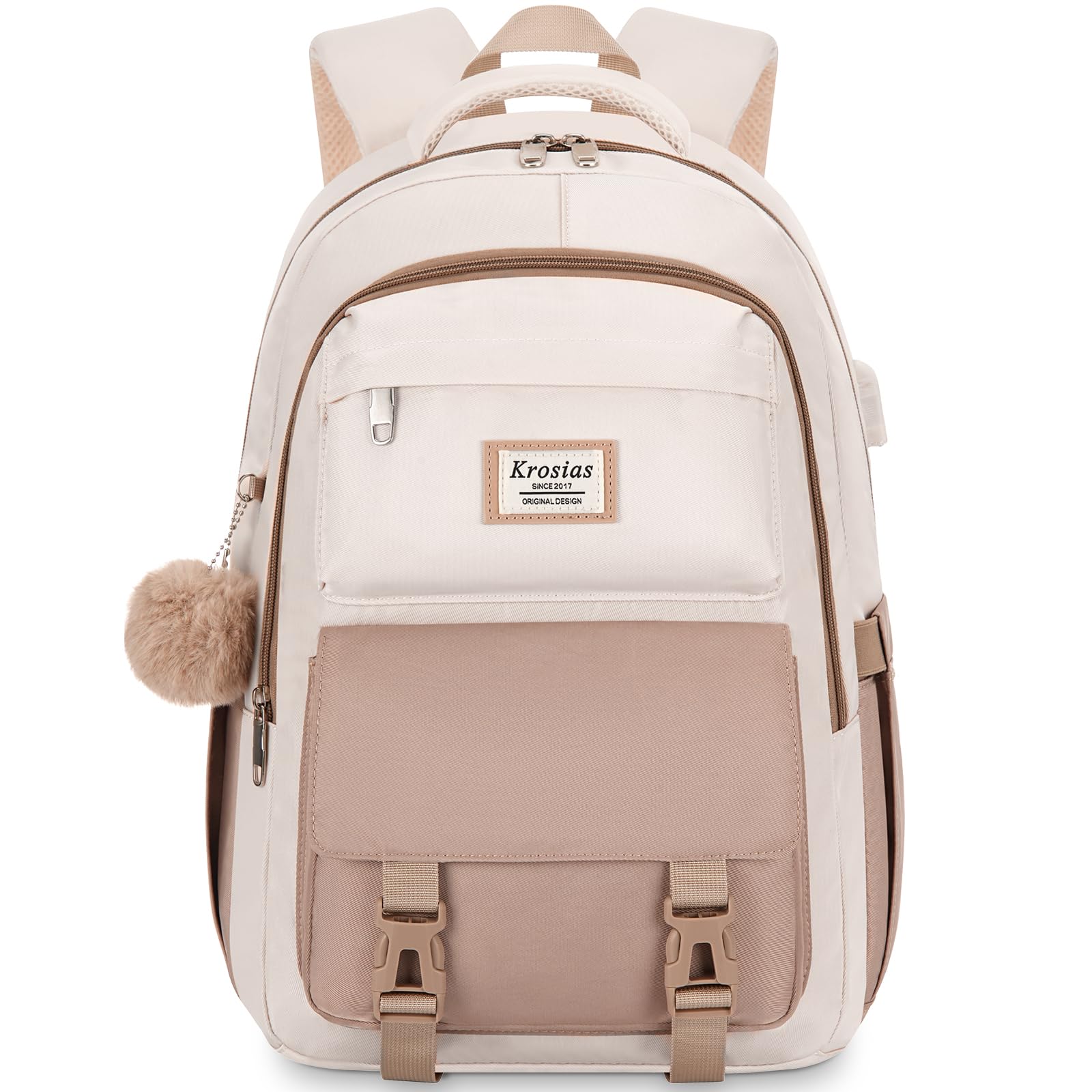 Aesthetic School Backpack For Teen Girl,15.6in Laptop Bookbag For