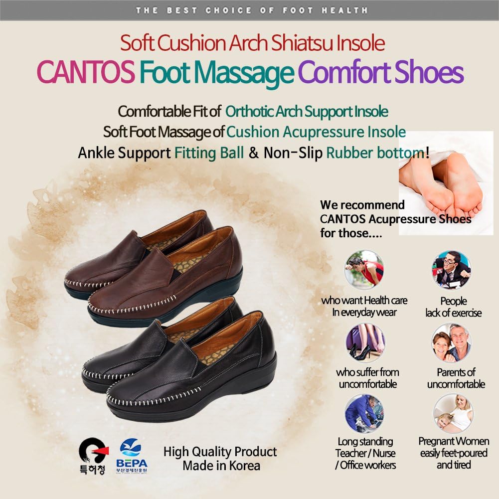 Amazon Com Cantos Foot Massge Comfort Loafer Shoes Soft Cushion