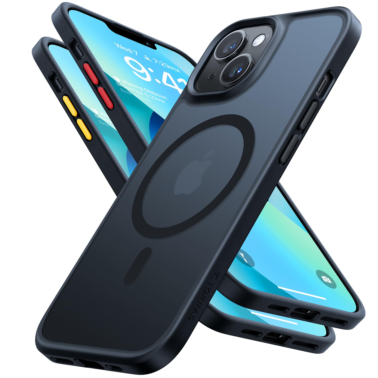 TORRAS Magnetic for iPhone 14 Case with MagSafe, 12FT Military Shockproof, Full Charge in 1.5 Hours, Velvety Touch and Anti-Slip Texture, Armor Protective for iPhone 14 Case Cover, Matte Black — image 1