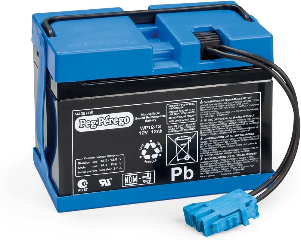 Peg Perego 12V 12Ah Original Rechargeable Battery Schwarz May Vary