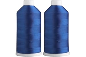 SUPERPUNCH Super B Polyester Embroidery Thread, 40wt Large Spool 5000m, Embroidery Thread for Commercial & Domestic Machine, 175 Popular Colors Machine Embroidery Thread, 100% Polyester - Royal Blue 4453