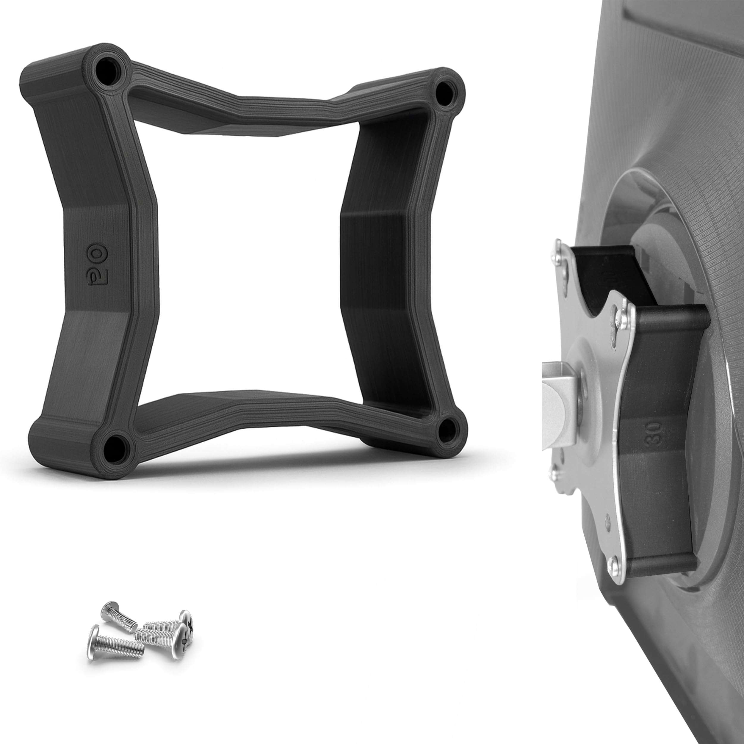 Photo 1 of 3IDEE Universal VESA Spacer - 30mm Distance - Monitor Mount Adapter 75x75 mm - Compatible with Many Monitors (Samsung Odyssey G5 Monitor & More) (75x75mm)