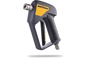 Active Swivel Pressure Washer Gun with an inbuilt 3/8” Inlet Male Swivel Plug for Pressure Washer Hose and 1/4” Female Quick Connect for nozzles, Wands & Foam Cannon for Home car wash and Detailing.