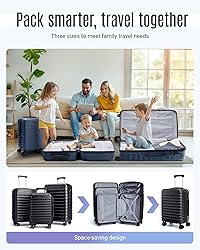 LIGHT FLIGHT Luggage Sets, 3 Piece Durable Suitcase