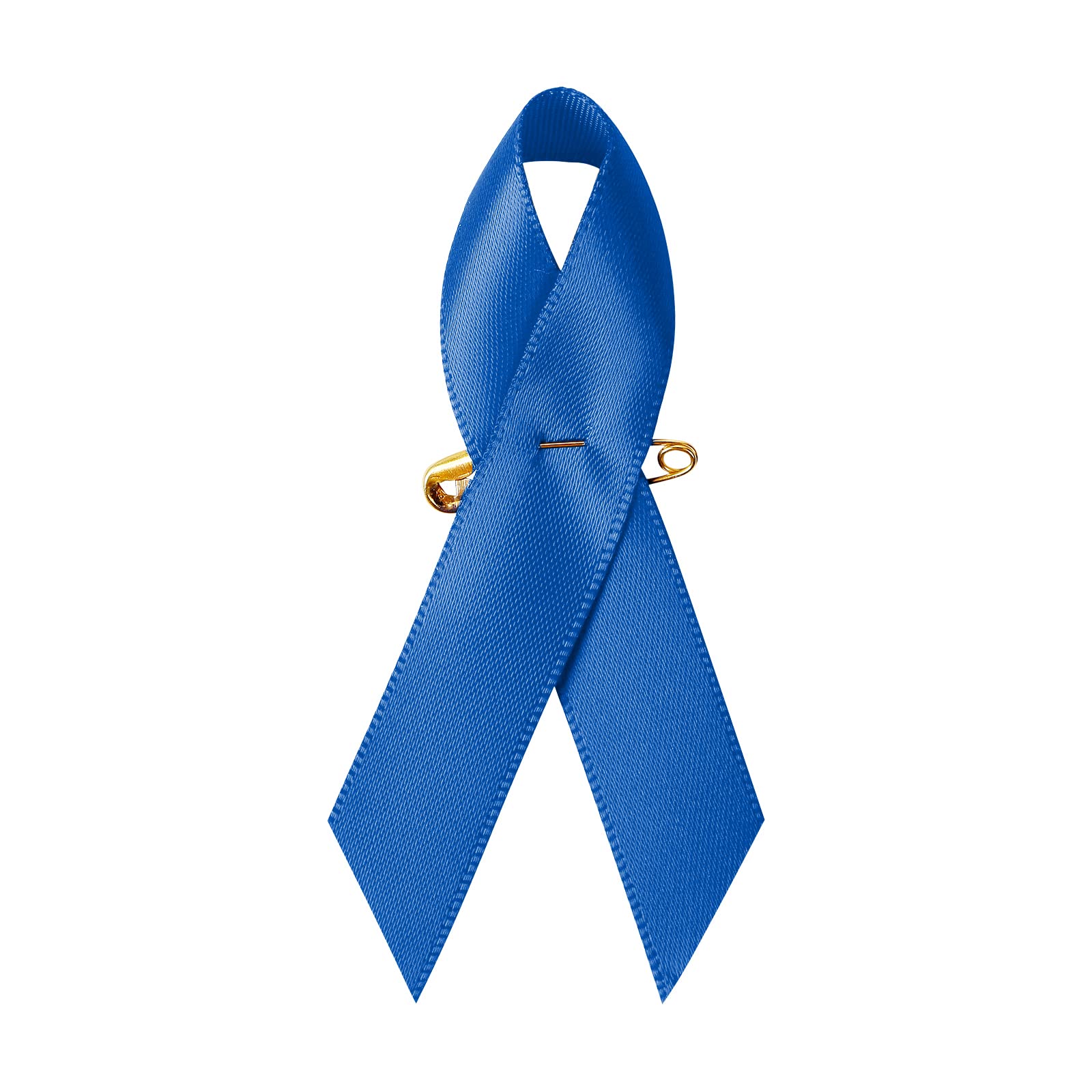 Photo 1 of 100 Pieces Blue Satin Awareness Ribbons with Safety Pins 1.4 x 3 inch