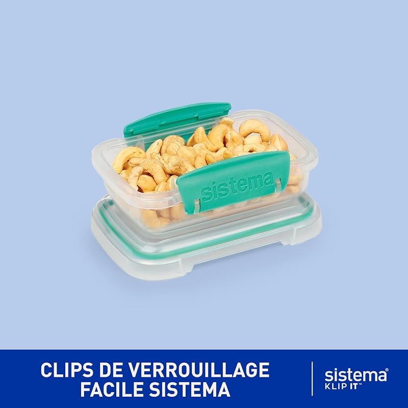 KLIP IT 9 Boîtes Alimentaires et Couvercles, Sarcelle, 18 Pièces