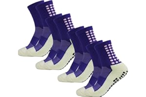 Yufree 4 Pairs Mens Grip Soccer Socks Non Slip Grippy Women Socks for Football Basketball Sports