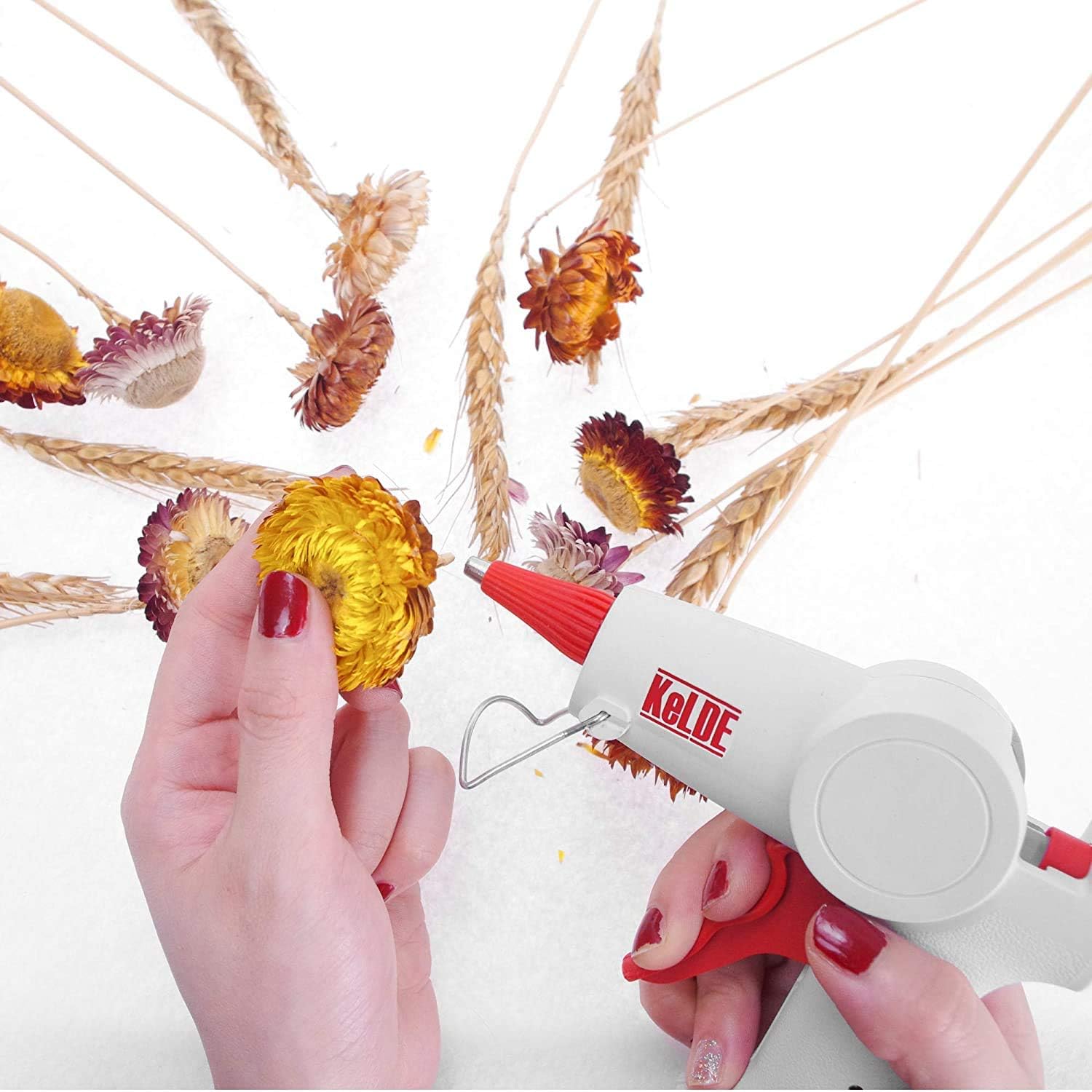 KeLDE Dual Temp Glue Gun - Fine Tip Nozzle Mini Hot Glue Gun Kit with 25pcs Glue Sticks for DIY & Craft Projects, 20 Watts: Home Improvement